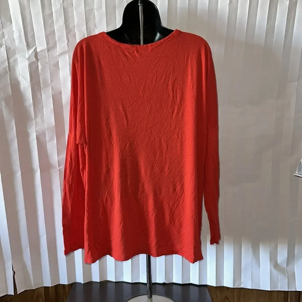 Old Navy Women’s XL Red Long Sleeve Blouse Top Casual Work Shirt